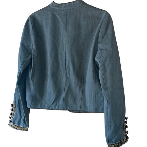 Comme Womens Jacket Size Large Green Military Inspired Pure Cotton New - Picture 6 of 12